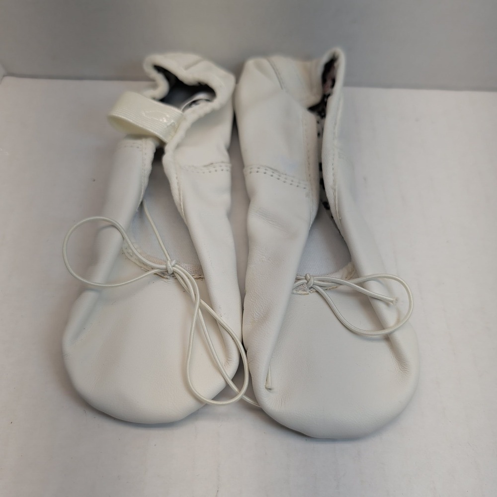 Capezio Daisy White Leather Ballet Slippers Girls Size 8 M 2037 Dance Shoes